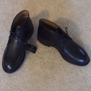 New Massimo Dutti black leather boots Men Sz 10